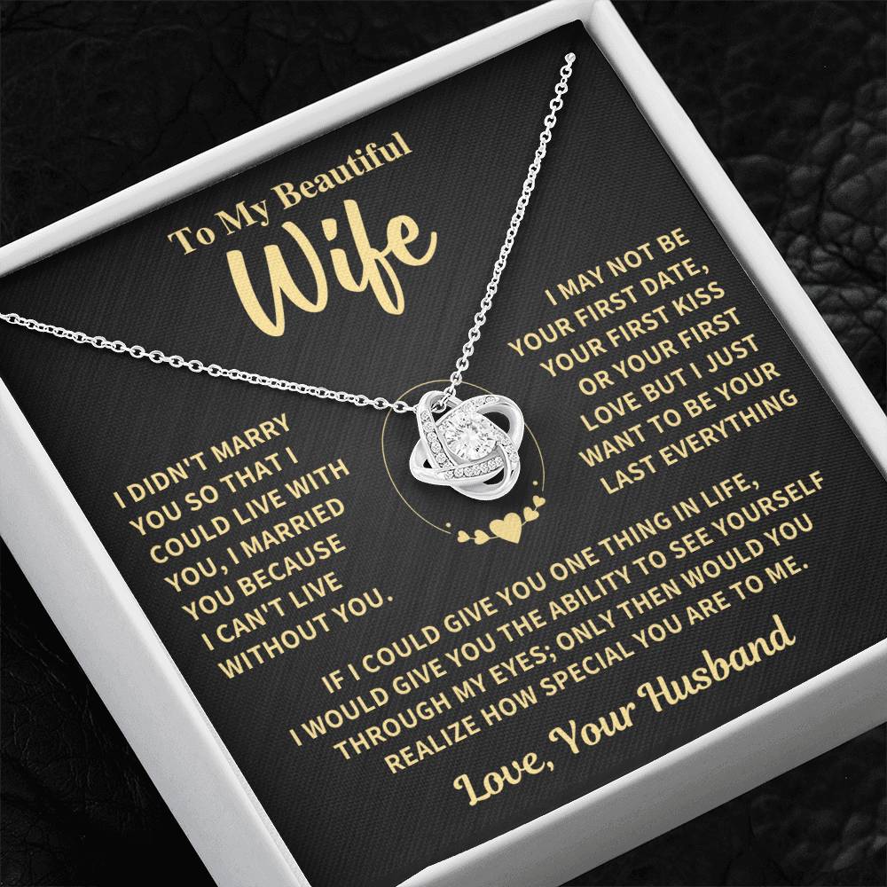 Jewelry Wife Gift, "My Last Everything", Knot Necklace Wife Gift, "My Last Everything", Knot Necklace