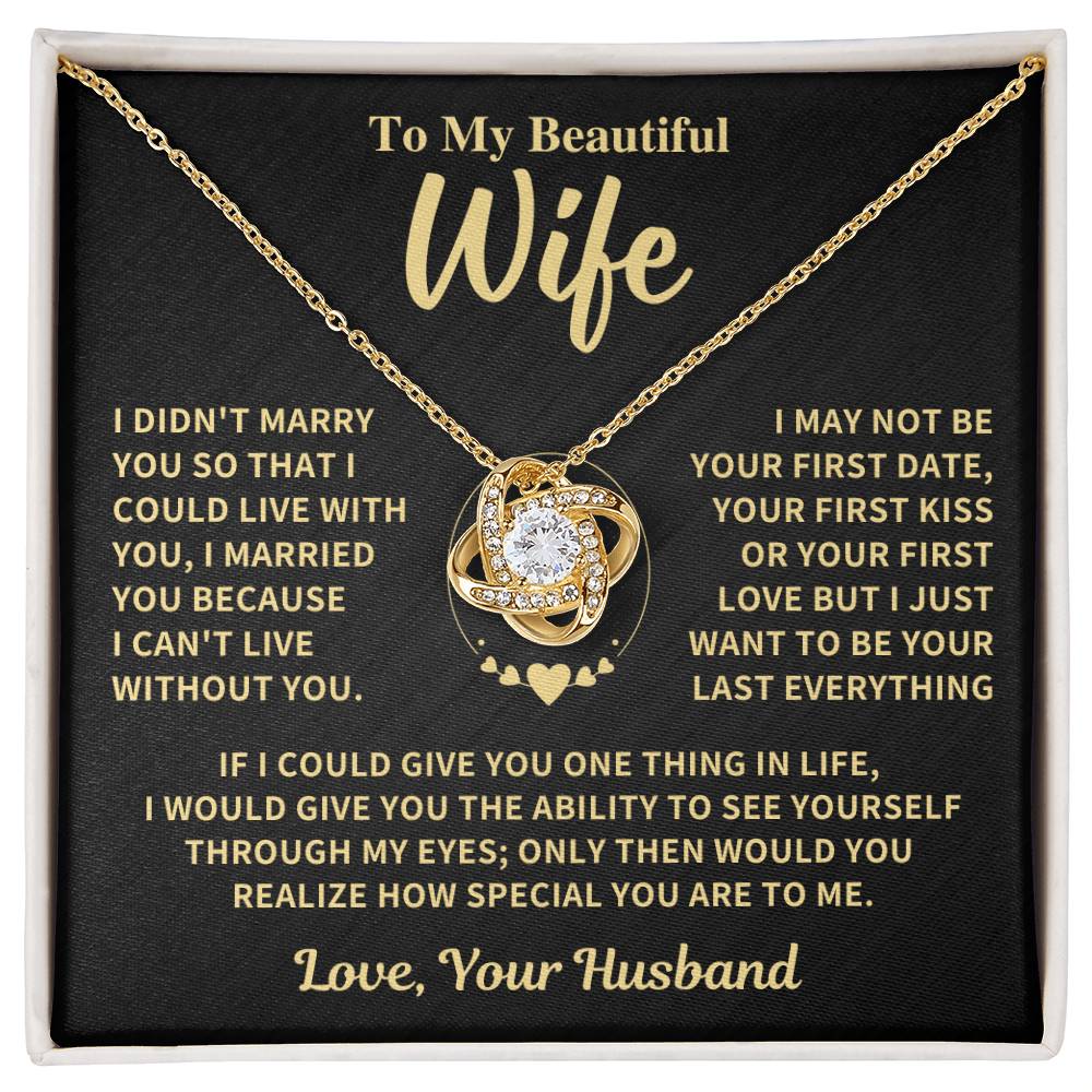 Jewelry Wife Gift, "My Last Everything", Knot Necklace Wife Gift, "My Last Everything", Knot Necklace