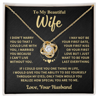 Jewelry Wife Gift, "My Last Everything", Knot Necklace Wife Gift, "My Last Everything", Knot Necklace