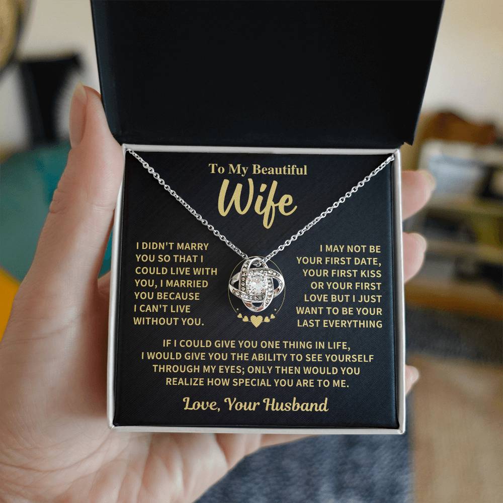 Jewelry Wife Gift, "My Last Everything", Knot Necklace Wife Gift, "My Last Everything", Knot Necklace