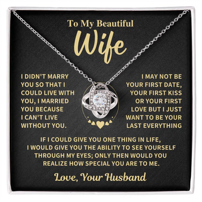 Jewelry Wife Gift, "My Last Everything", Knot Necklace Wife Gift, "My Last Everything", Knot Necklace