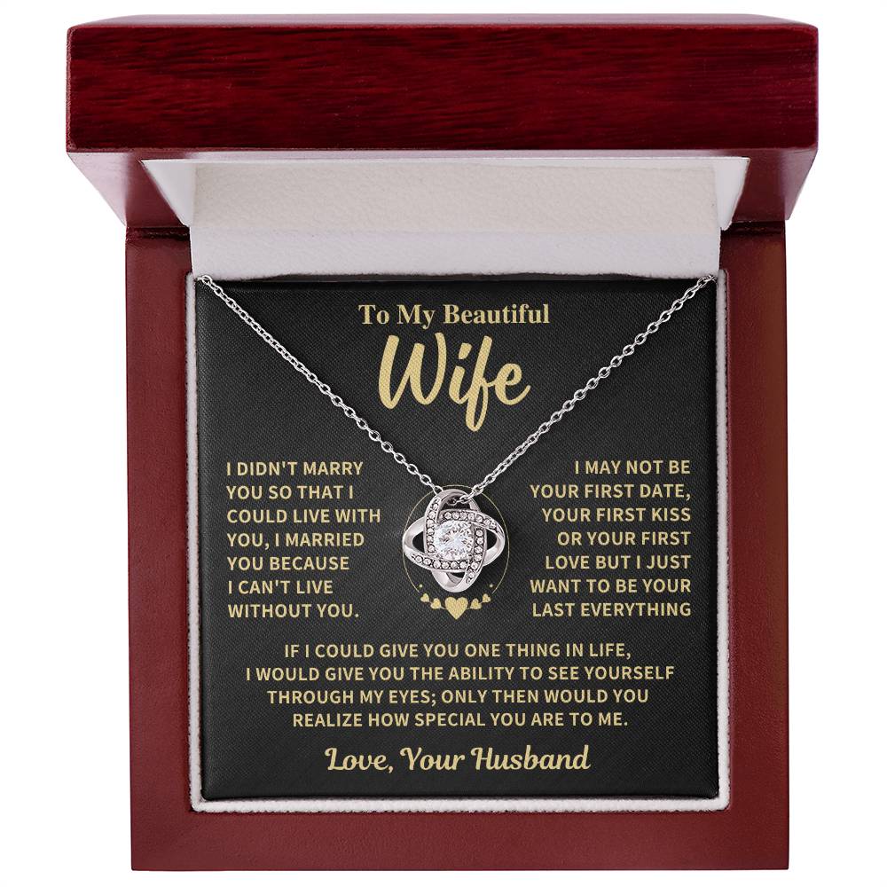 Jewelry Wife Gift, "My Last Everything", Knot Necklace Wife Gift, "My Last Everything", Knot Necklace