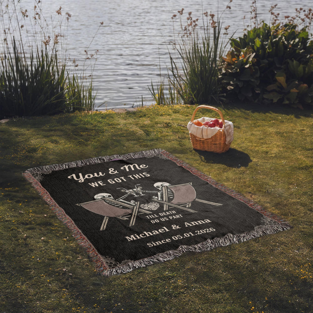 You & Me We Got This Personalized Skeleton Couple Woven Blanket – Till Death Do Us Part Gothic Wedding Gift You & Me We Got This Personalized Skeleton Couple Woven Blanket – Till Death Do Us Part Gothic Wedding Gift