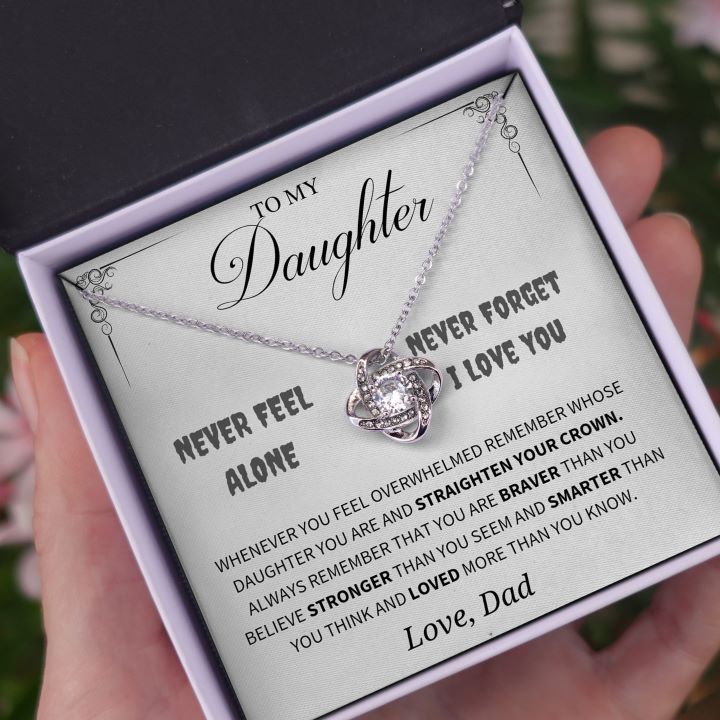 Remember Whose Daughter You are and Straighten Your Crown; The Love Knot Necklace Gift for Daughter - Family Love Tree