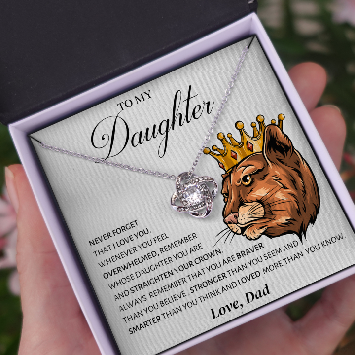 Crown; Daughter Necklace Gift - Family Love Tree