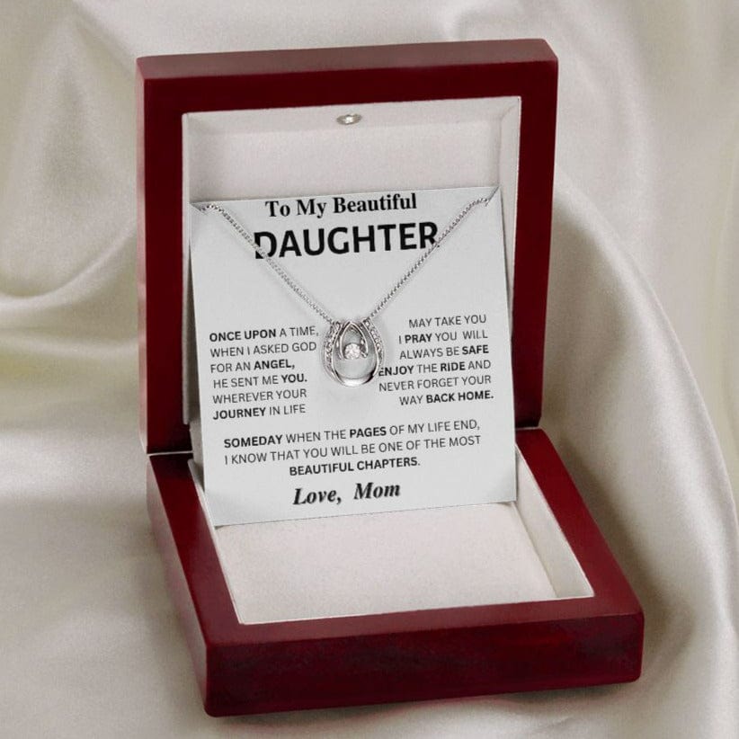 Jewelry Angel-Daughter Gift - Horseshoe Necklace- From Mom