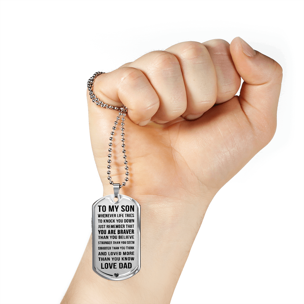 Luxury Dog Tag; Son Gift - Family Love Tree