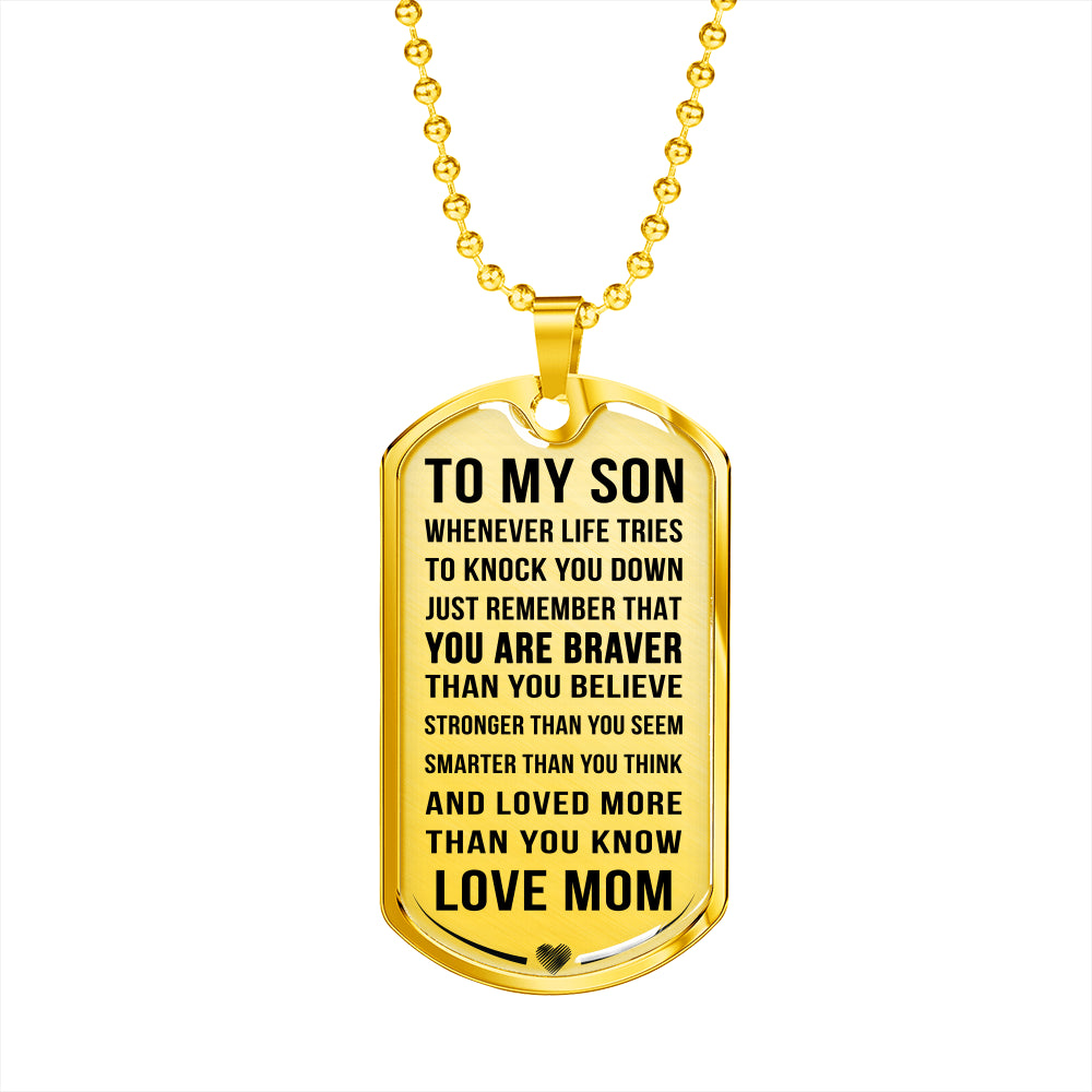 Luxury Dog Tag; Son Gift from Mom - Family Love Tree