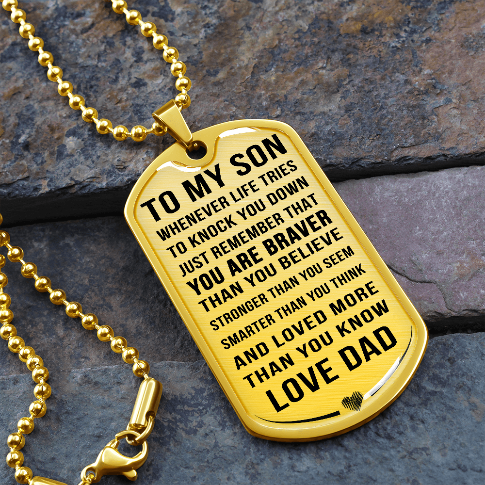 Luxury Dog Tag; Son Gift - Family Love Tree