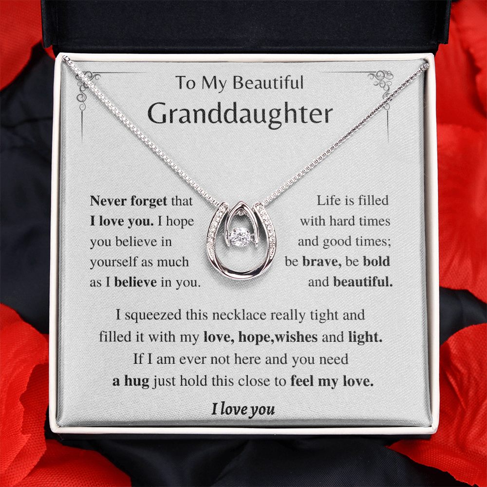 Be Bold and Beautiful - Horseshoe Necklace; Granddaughter Gift - Family Love Tree