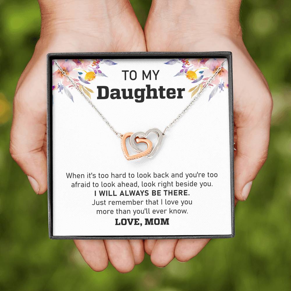 Mommy will always be there; Interlocking hearts necklace - Family Love Tree