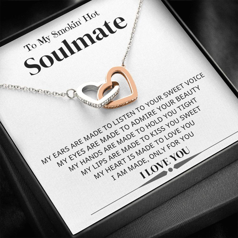 I Am Made Only For You, Smoking Hot Soulmate; Interlocking Hearts Necklace - Family Love Tree