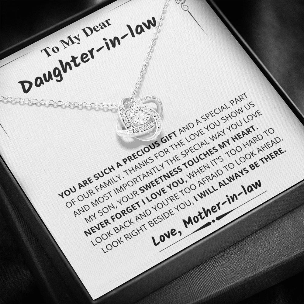 Your Sweetness Touches My Heart; The Love Knot Necklace Gift for Daughter-in-law - Family Love Tree