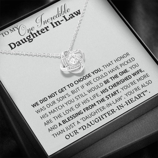 One Incredible Daughter In-Law Necklace Gift - Family Love Tree