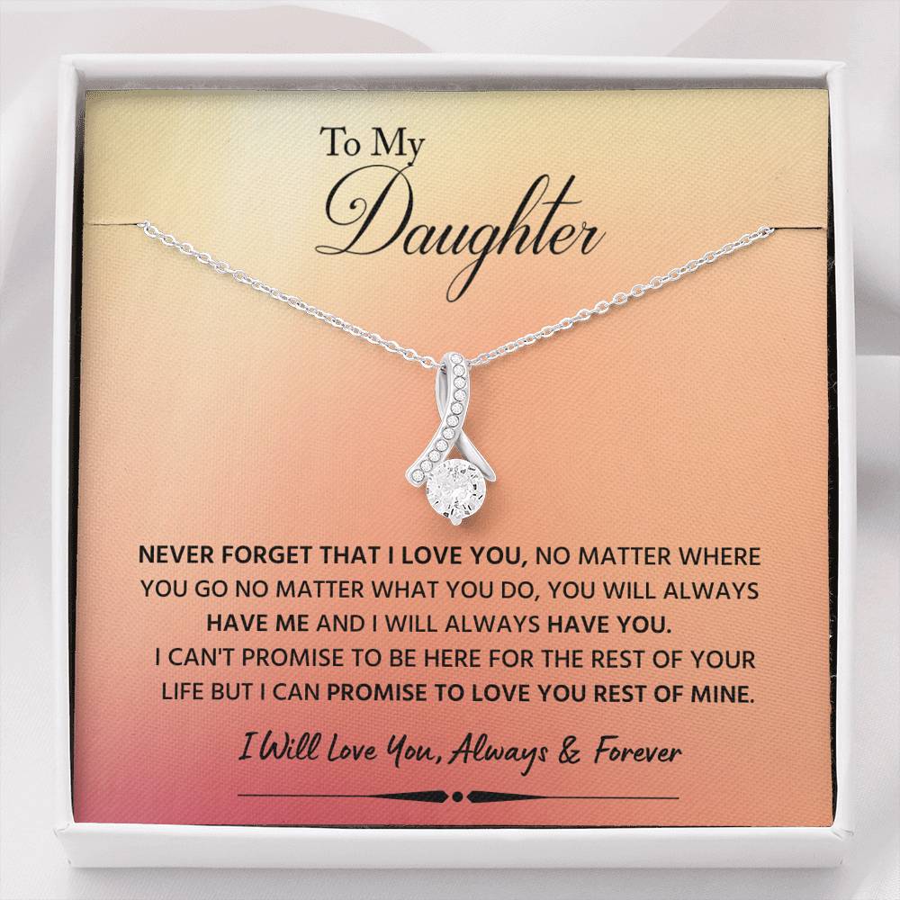 Never Forget that I Love You My Daughter; Alluring Beauty Necklace Gift - Family Love Tree