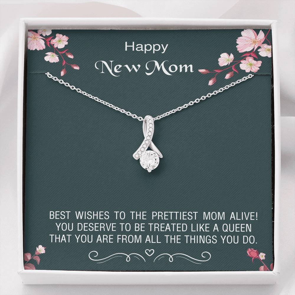 Best Wishes to New Mom - Alluring Beauty Necklace Gift - Family Love Tree