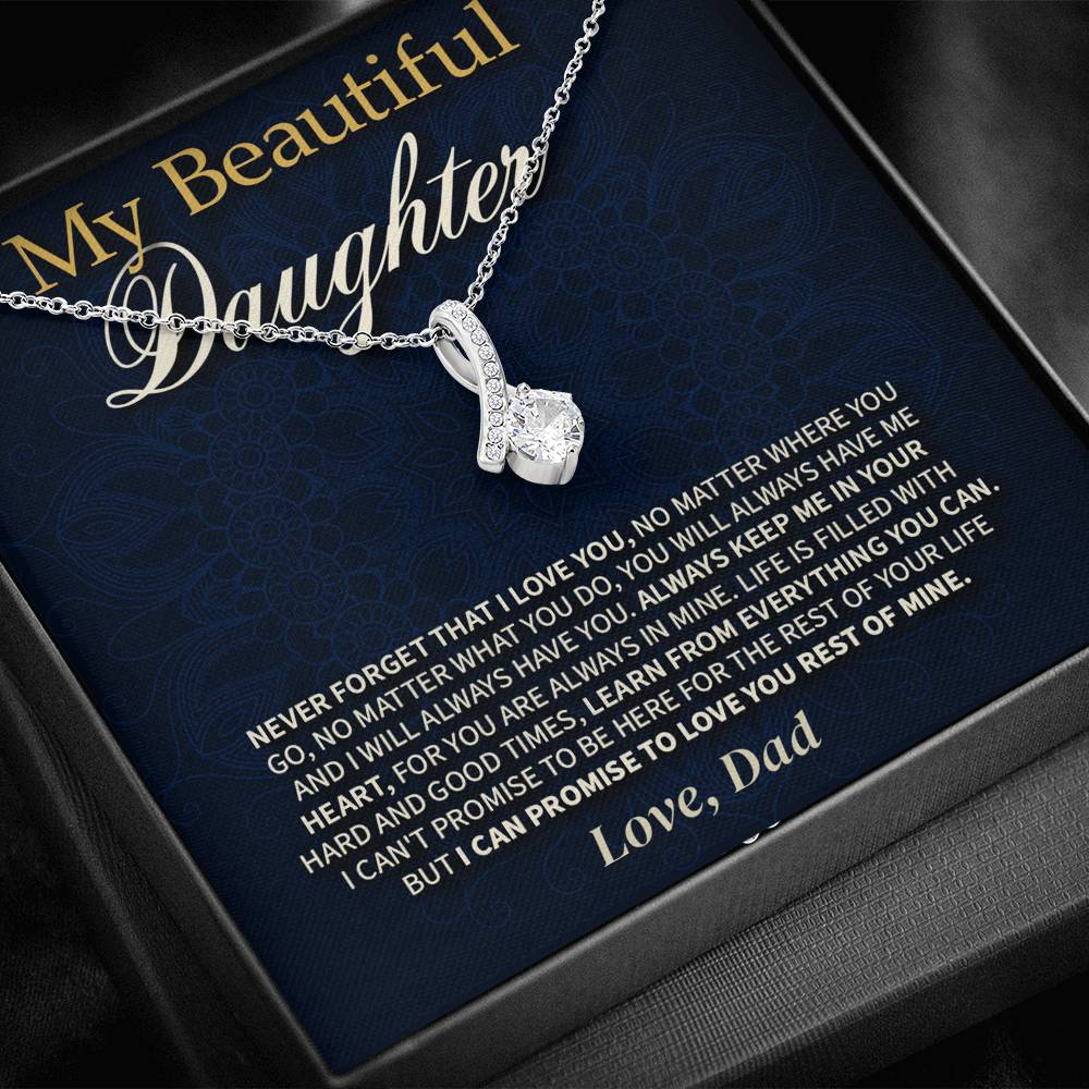 Always Keep Me In Your Heart; Daughter Necklace Gift - Family Love Tree