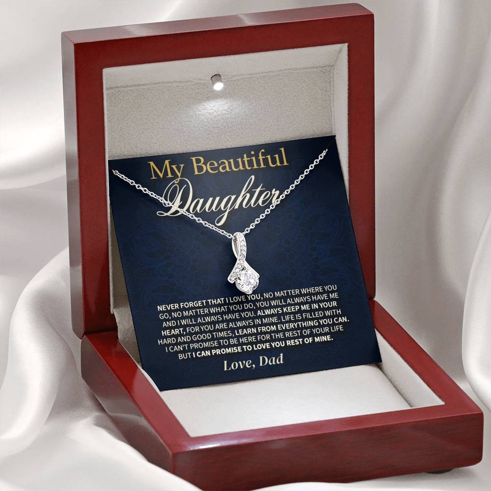 Always Keep Me In Your Heart; Daughter Necklace Gift - Family Love Tree