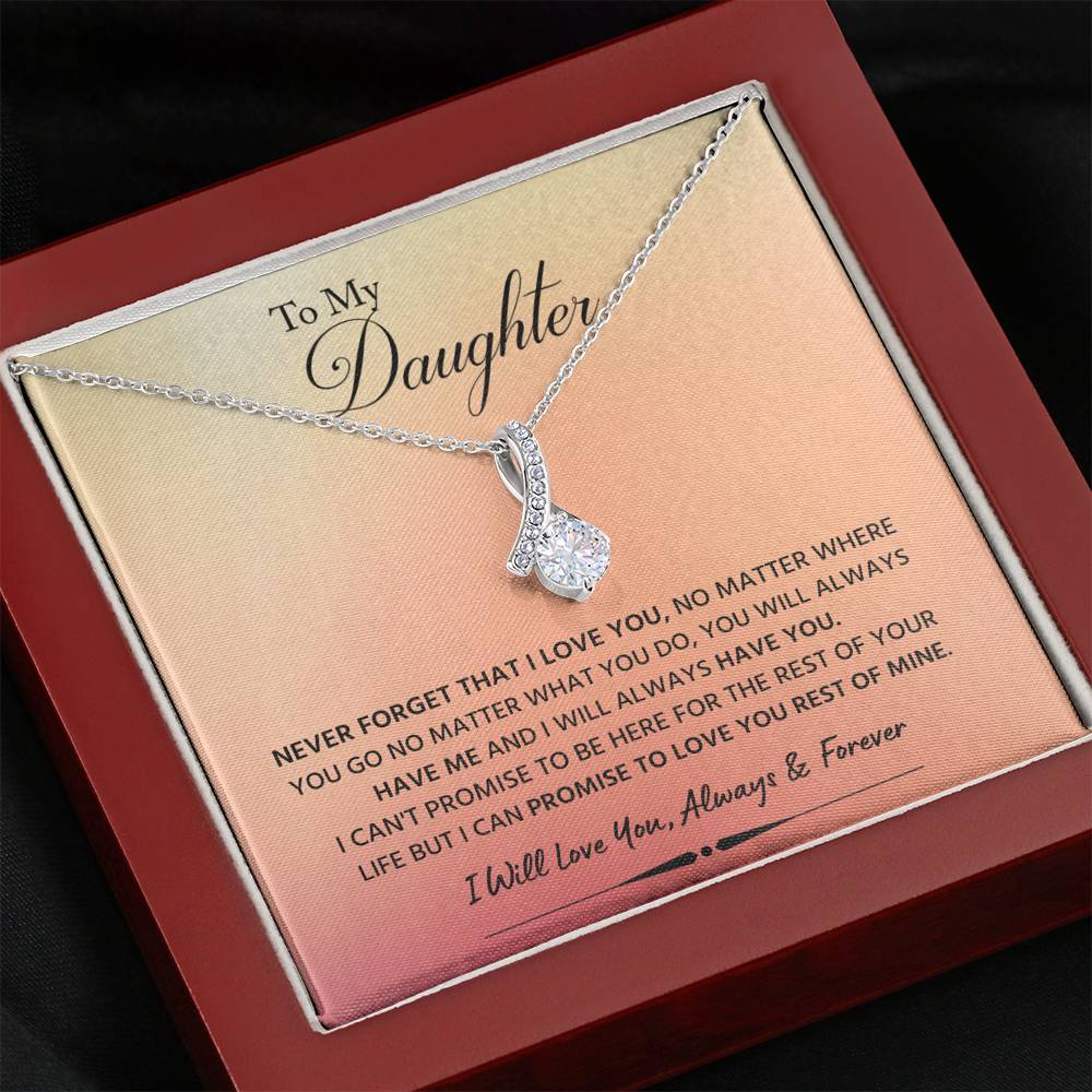 Never Forget that I Love You My Daughter; Alluring Beauty Necklace Gift - Family Love Tree