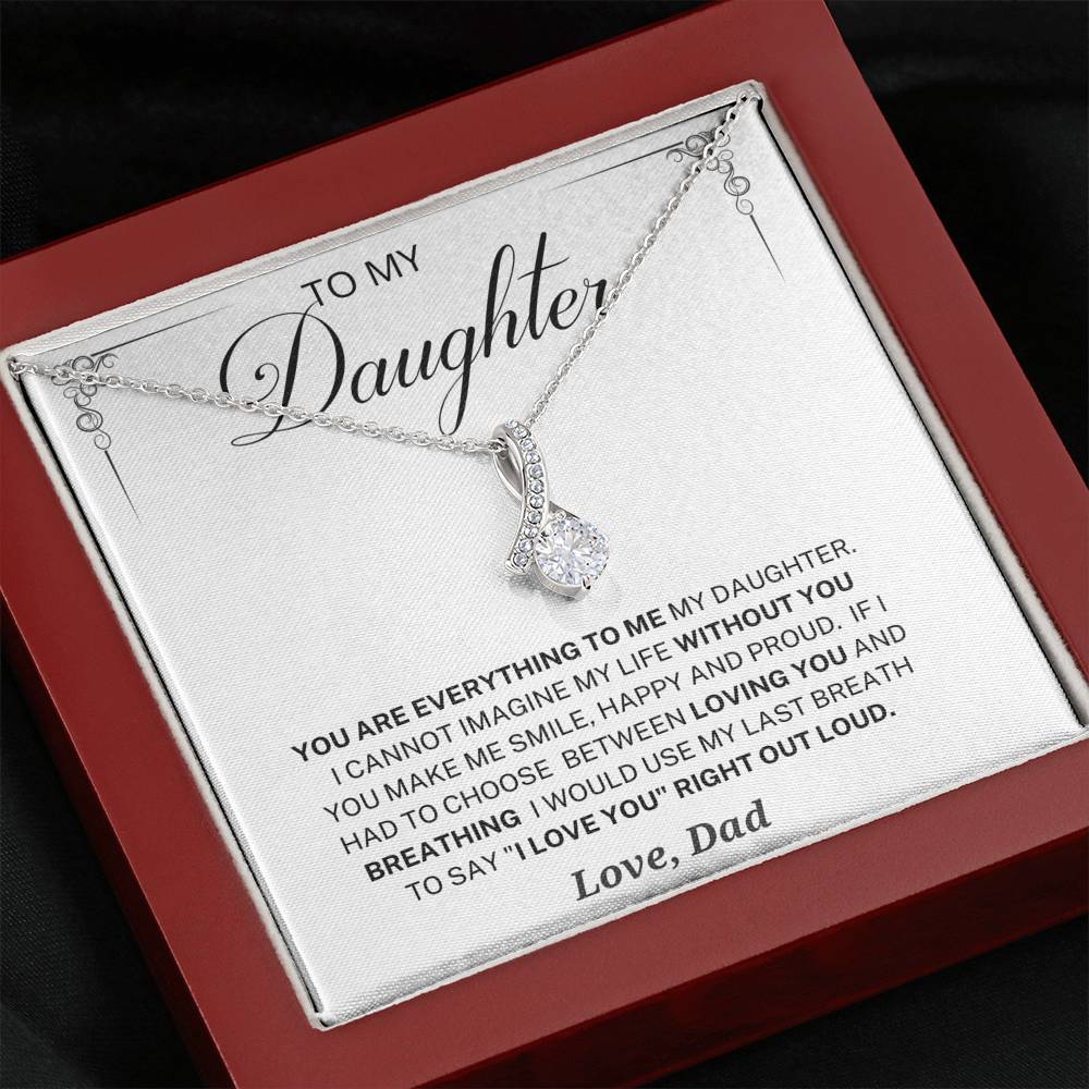 I would use my last breath to say I love you; Alluring Beauty Necklace Gift for Daughter - Family Love Tree