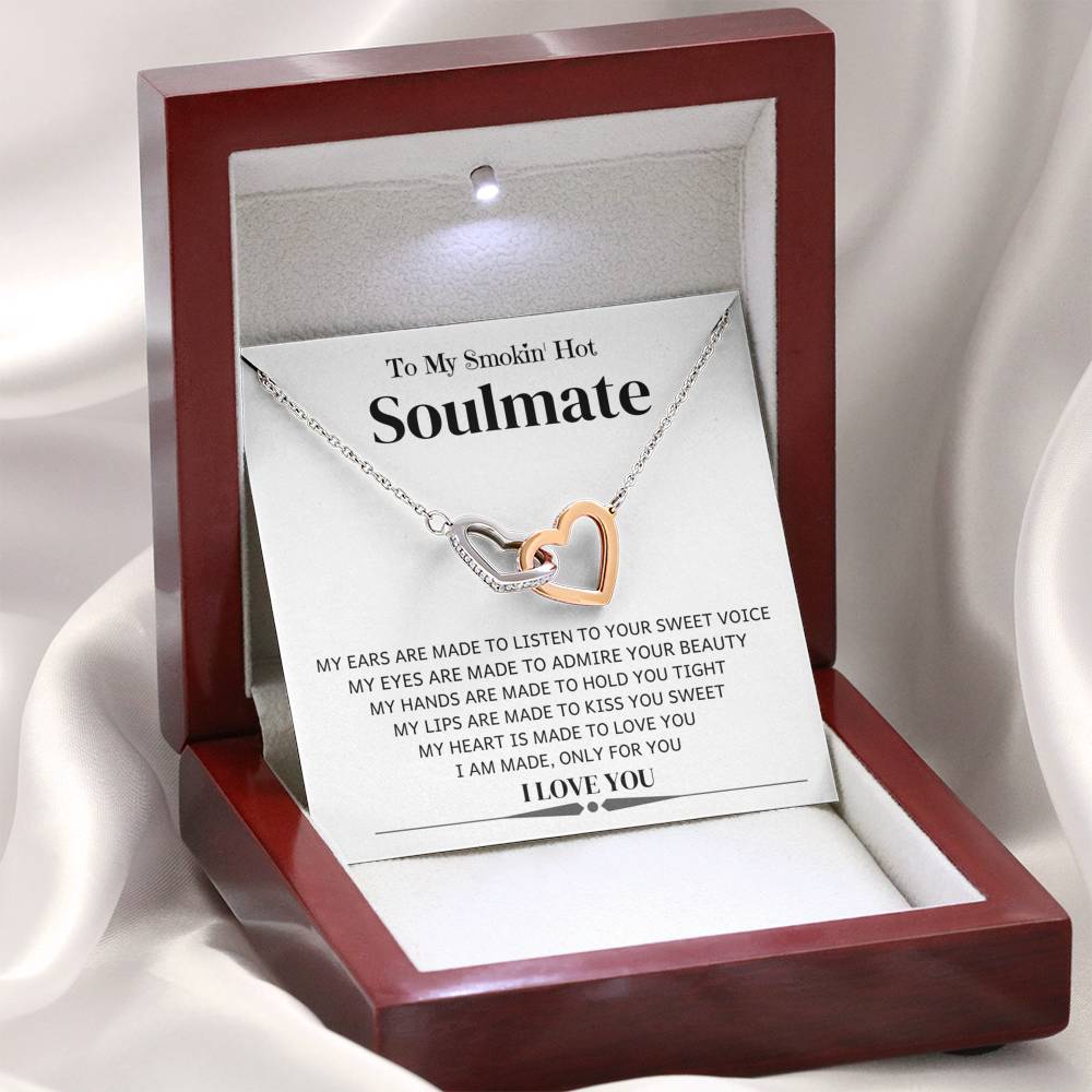 I Am Made Only For You, Smoking Hot Soulmate; Interlocking Hearts Necklace - Family Love Tree