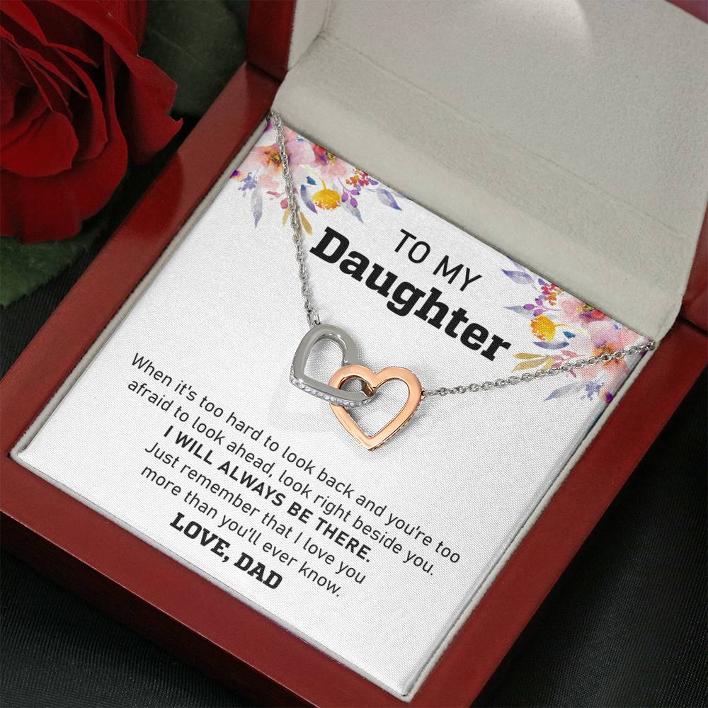 Daddy will always be there for her daughter- Interlocking Hearts Necklace - Family Love Tree