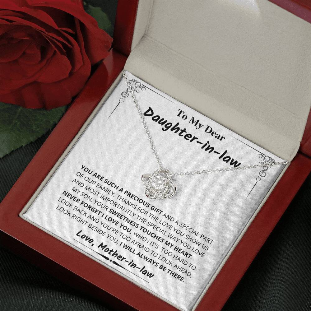 Your Sweetness Touches My Heart; The Love Knot Necklace Gift for Daughter-in-law - Family Love Tree