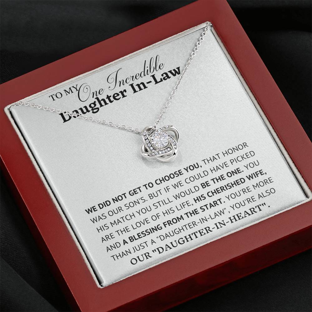 One Incredible Daughter In-Law Necklace Gift - Family Love Tree