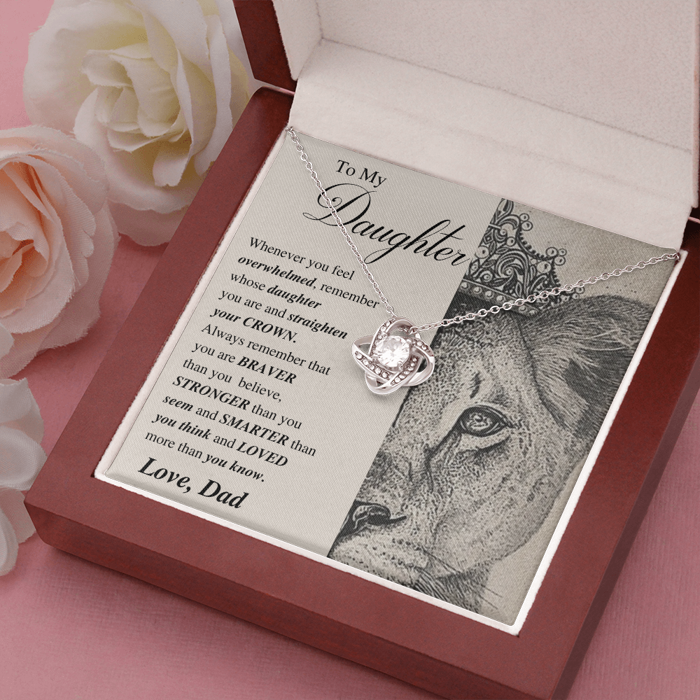 Daughter Necklace Gift; Straighten Your Crown - Family Love Tree