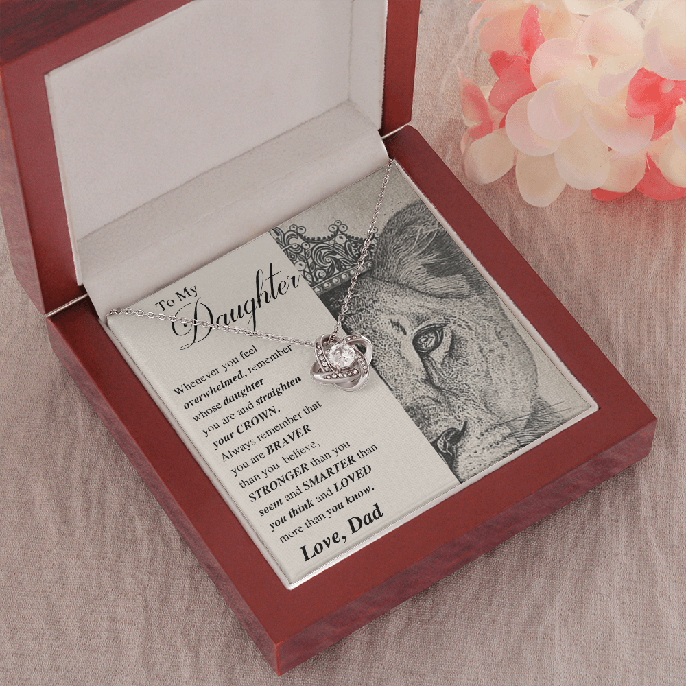 Daughter Necklace Gift; Straighten Your Crown - Family Love Tree