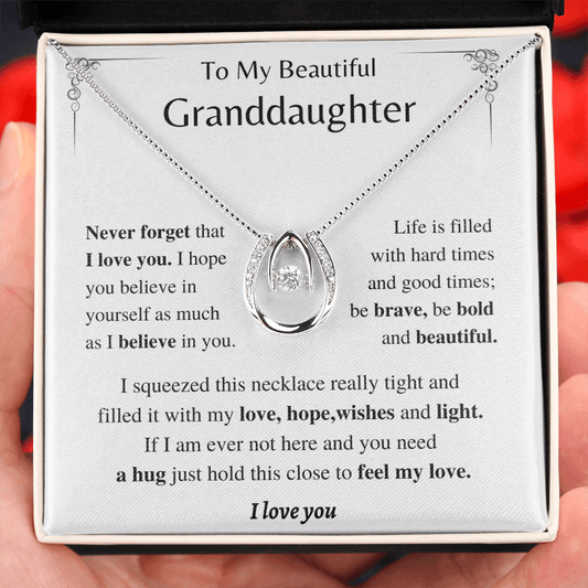 Jewelry Be bold and beautiful- Horseshoe Necklace, Granddaughter Gift