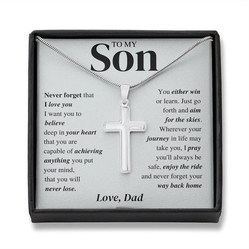Jewelry Cross Necklace; Son Gift