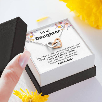 Jewelry Daddy will always be there for her daughter- Interlocking Hearts Necklace