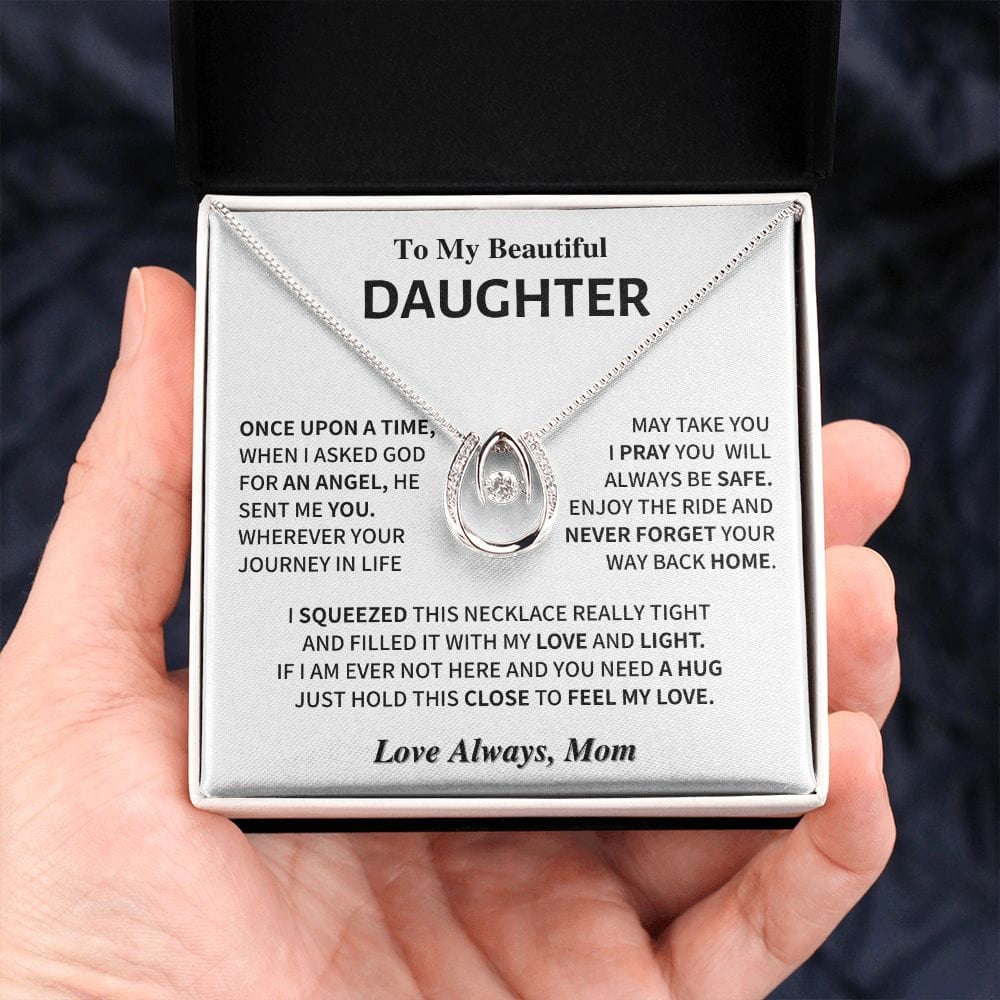 Jewelry Daughter Gift- Horseshoe Necklace for An Angel- From Mom