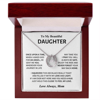 Jewelry Daughter Gift- Horseshoe Necklace for An Angel- From Mom