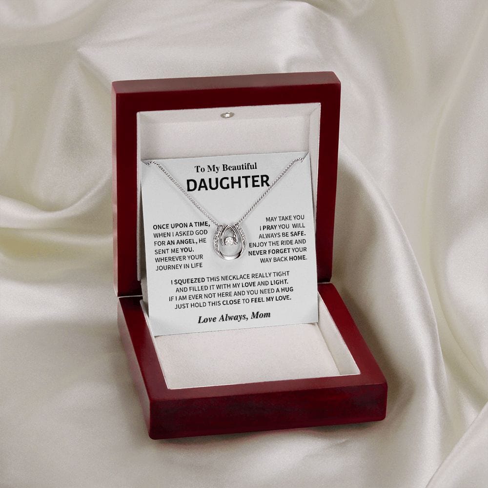 Jewelry Daughter Gift- Horseshoe Necklace for An Angel- From Mom