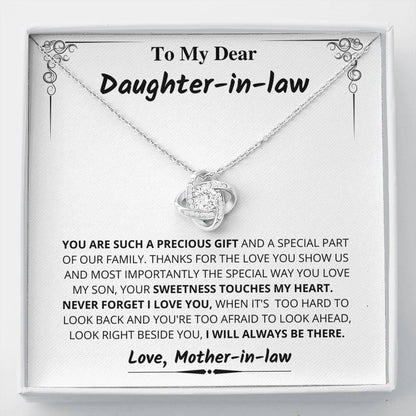 Jewelry Daughter-in-law gift- Your Sweetness Touches My Heart- From Mom