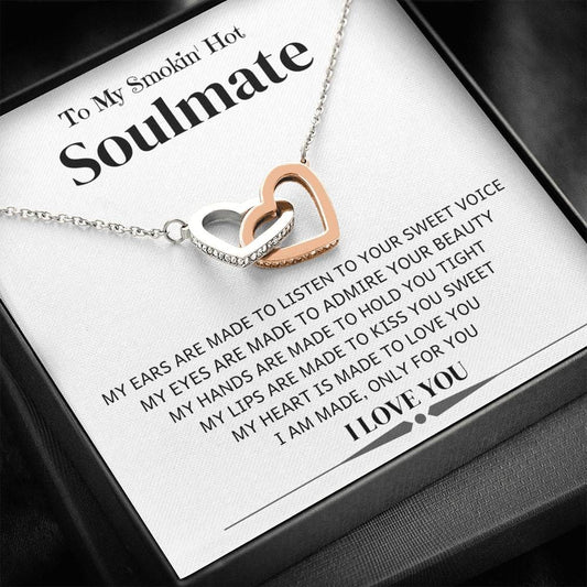 Jewelry I Am Made Only For You, Smoking Hot Soulmate; Interlocking Hearts Necklace