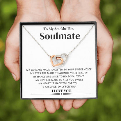 Jewelry I Am Made Only For You, Smoking Hot Soulmate; Interlocking Hearts Necklace