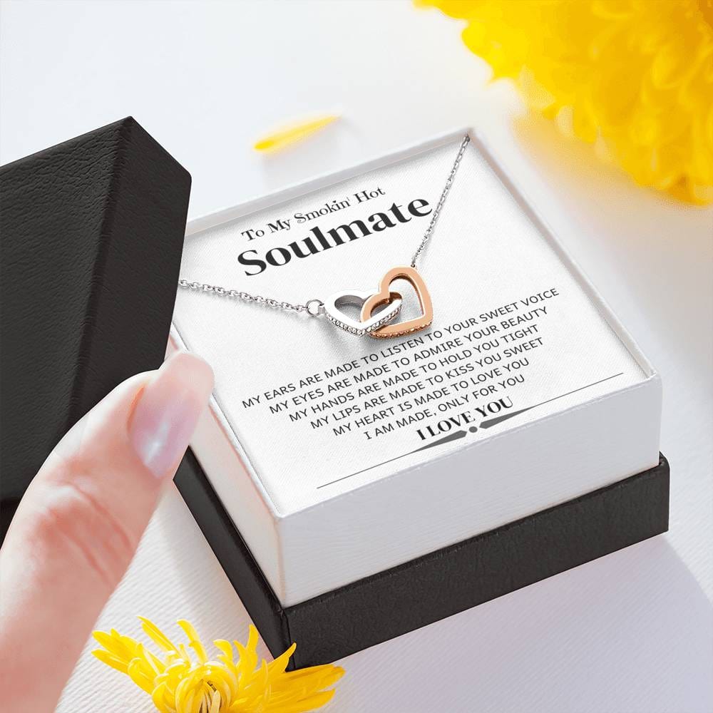 Jewelry I Am Made Only For You, Smoking Hot Soulmate; Interlocking Hearts Necklace