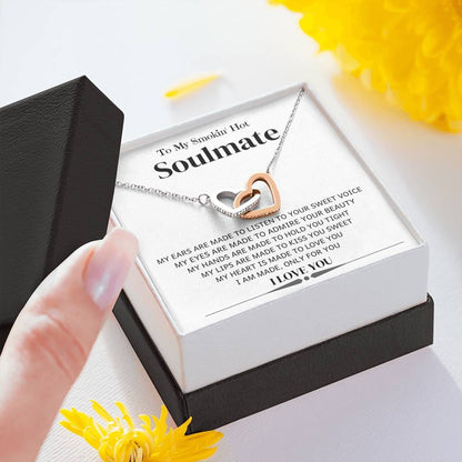 Jewelry I Am Made Only For You, Smoking Hot Soulmate; Interlocking Hearts Necklace