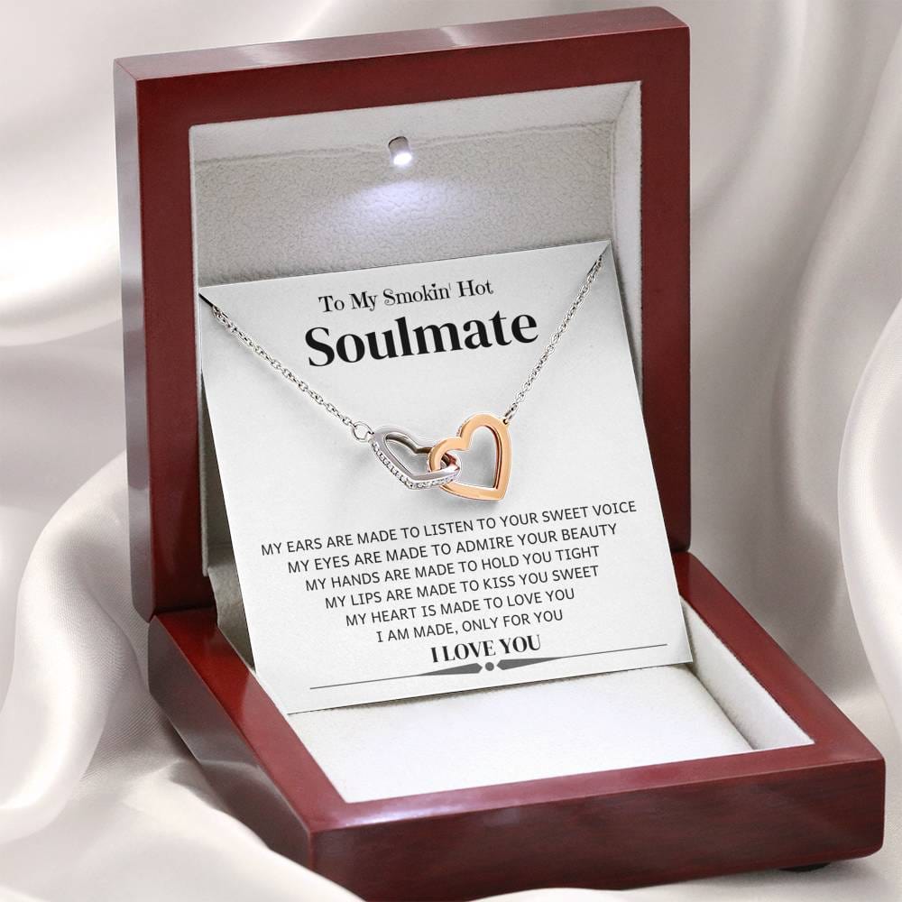 Jewelry I Am Made Only For You, Smoking Hot Soulmate; Interlocking Hearts Necklace