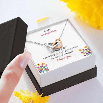 Jewelry I am Proud to be My Mother's Legacy- Interlocking Hearts Necklace
