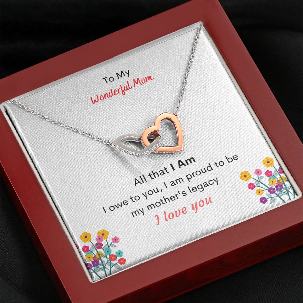 Jewelry I am Proud to be My Mother's Legacy- Interlocking Hearts Necklace