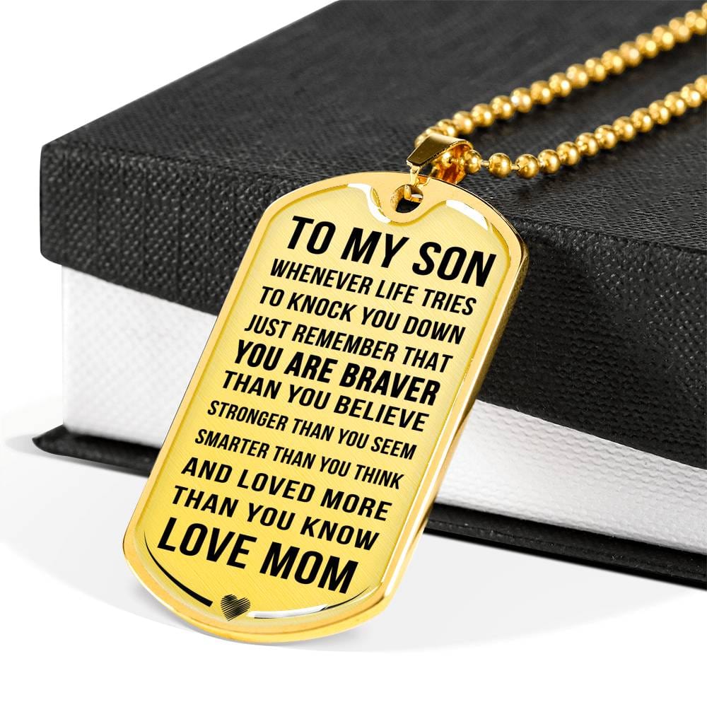 Jewelry Luxury Dog Tag; Son Gift from Mom