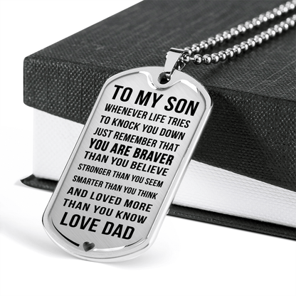 Jewelry Luxury Dog Tag; Son Gift