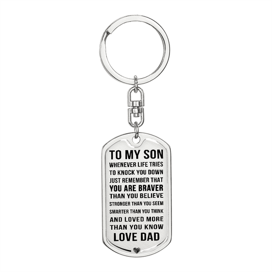 Jewelry Personalized Keychain; Son Gift