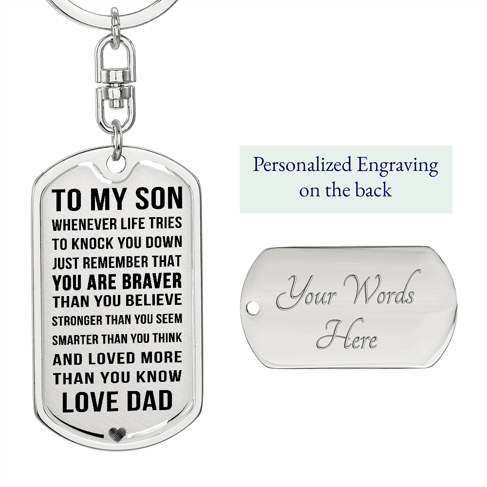 Jewelry Personalized Keychain; Son Gift