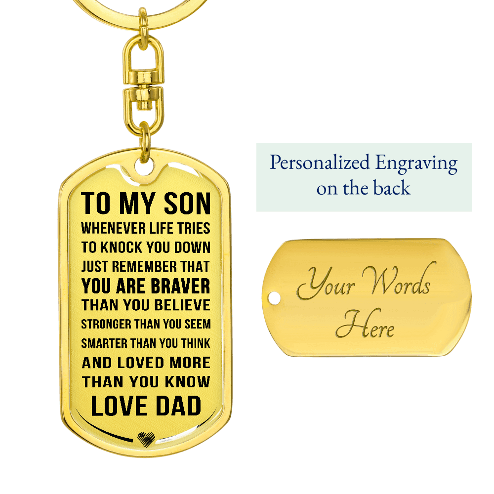 Jewelry Personalized Keychain; Son Gift