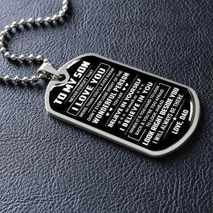 Jewelry Son Gift-From Dad-Dog Tag Necklace